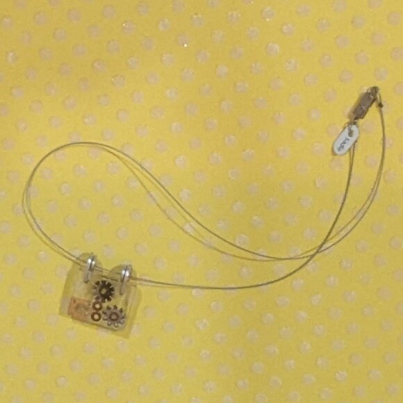 Sadie Handmade Capacitor, Wire & Resin Necklace Steampunk Style - Picture 3 of 5